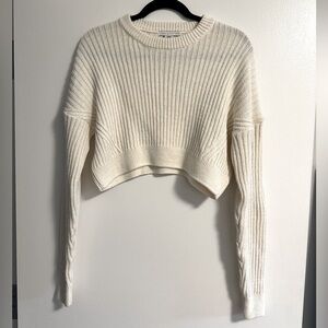 Urban Outfitters Cream Cropped Sweater